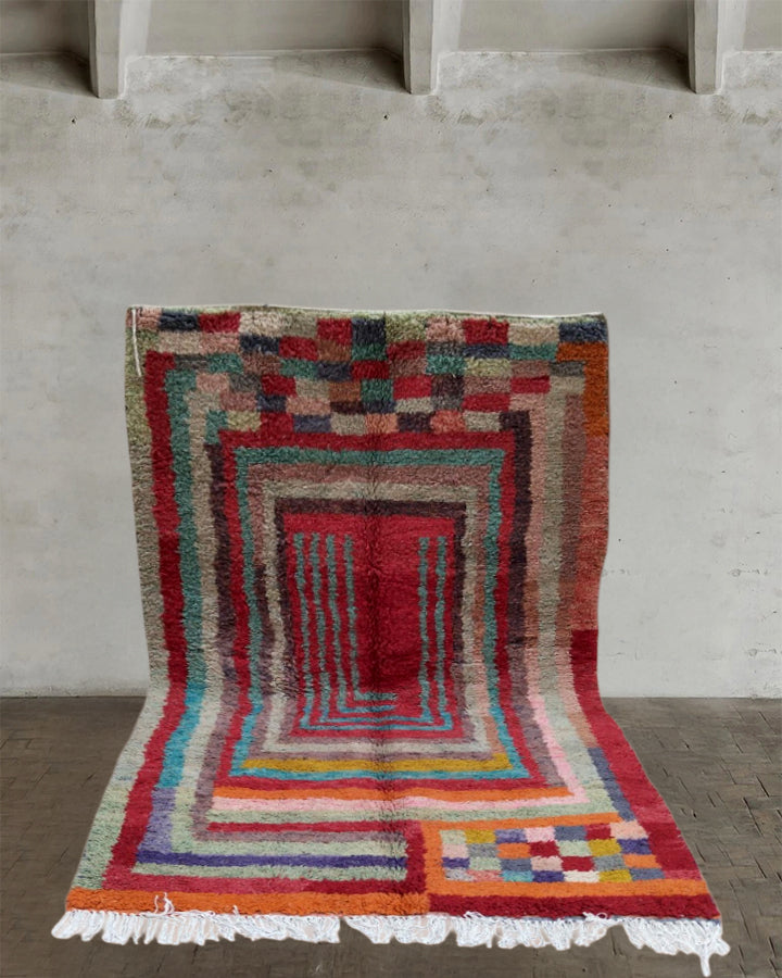 Raya- Geometric Prism Wool Rug